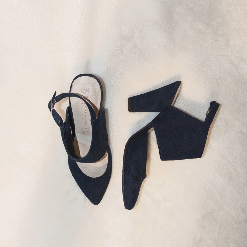 BC Footwear Heel Navy Suede